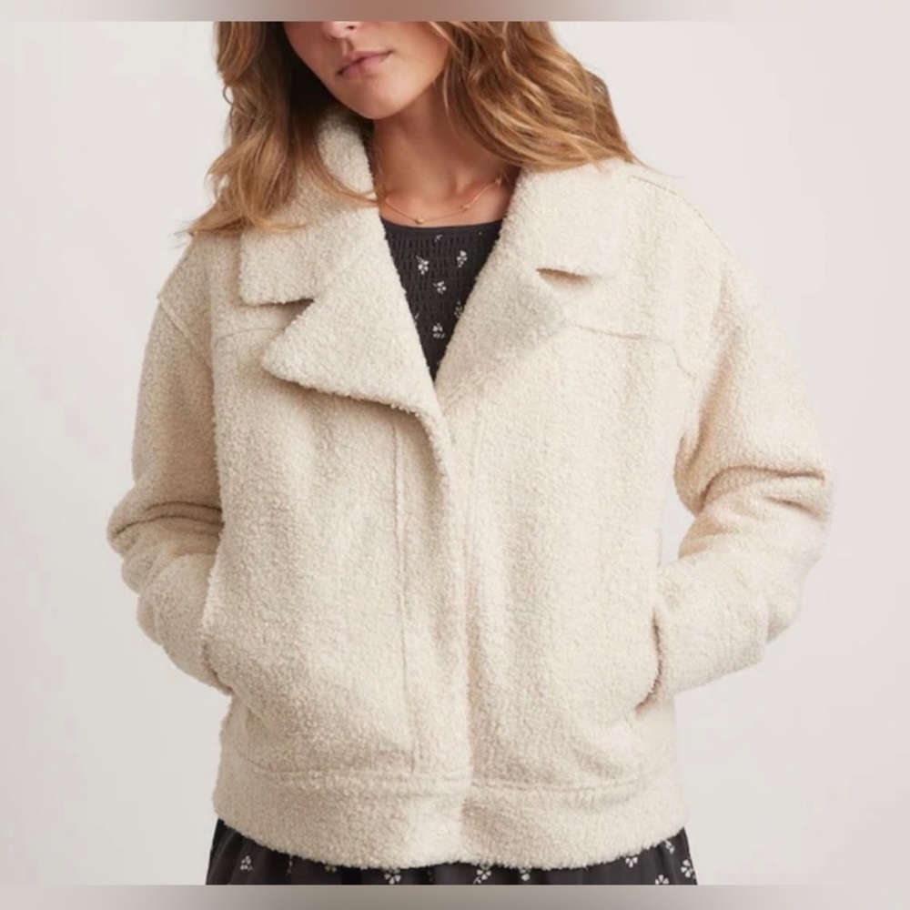 Marine Layer Quebec Sherpa Jacket in Antique White Sherpa | Size: XS - Picture 1 of 8